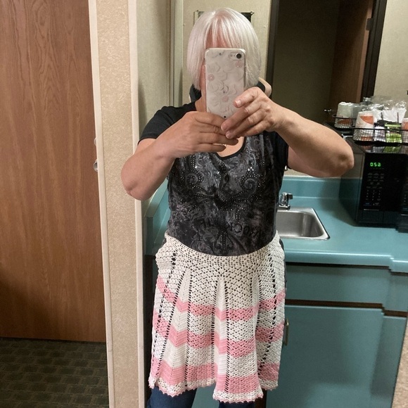 Vintage crocheted apron handmade - Picture 5 of 9